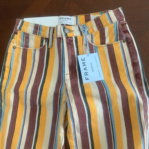 Frame l high rise straight  leg pant stripe size 25 NWT - Picture 9 of 9